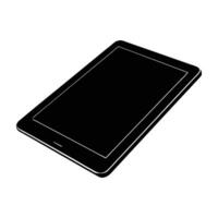 Tablet Lying Flat with Slim Bezels Showcasing a Modern Minimalist Design vector