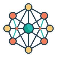 Web of Connected Nodes Icon and Isolated Background vector