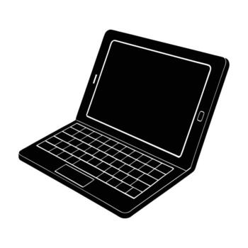 moderno tableta presentando un retirable teclado en crujiente blanco para versatilidad vector