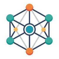 Elegant Web of Connected Nodes Icon and Isolated Background vector