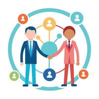 Modern People Icon Shaking Hands at an Event and Isolated Background vector