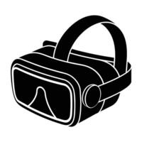 VR Headset Featuring an Adjustable Strap in a Clean White Silhouette vector