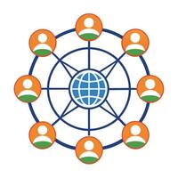 Modern Globe Icon with Networking Lines and Isolated Background vector