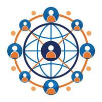 Globe Icon with Networking Lines and Isolated Background vector