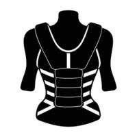 Wearable Posture Corrector Device in White Shown in a Clean Silhouette vector