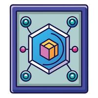 Modern Digital Artwork Icon in a Frame with a Blockchain and Isolated Background vector