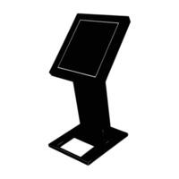 Modern Touchscreen Kiosk Featuring a Robust Standing Frame for Interactive Use vector