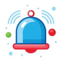 Modern Notification Bell Icon with a Ring and Isolated Background vector