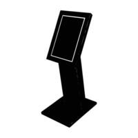 Touchscreen Kiosk with Standing Frame Showcasing a Sleek Modern Interactive Interface vector