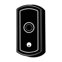Doorbell Camera with Motion Sensor Showcased in a Sleek Silhouette Form vector