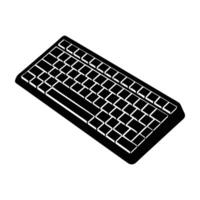 Wireless Keyboard with a Compact Design Shown in a Minimal Silhouette vector