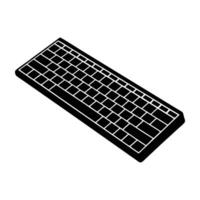 Wireless Keyboard Featuring a Compact Design Presented in a Clean Silhouette vector
