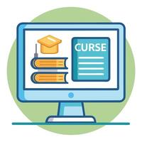 Elegant Computer Screen Icon Displaying a Book and Isolated Background vector