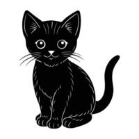 Inquisitive Kitten Sitting with Its Head Tilted in Curious Wonder vector