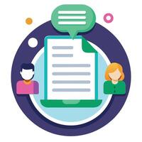 Shared Document Icon with Edits and Isolated Background vector