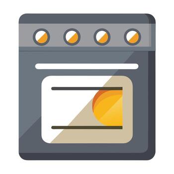 Elegant Flat Style Oven Icon with a Temperature Dial and Isolated Background vector