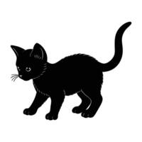 Adorable Kitten Taking Small Steps with Its Tail Held High vector