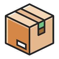 Modern Simple Box Icon with Shipping Labels and Isolated Background vector