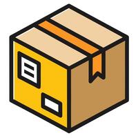 Elegant Simple Box Icon with Shipping Labels and Isolated Background vector