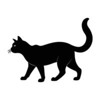 Charming cat walking toward the viewer with engaging silhouette appeal vector