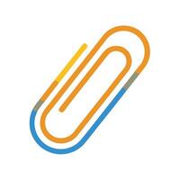 Modern Sleek Paperclip Icon and Isolated Background vector