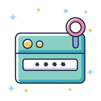 Flat Design Password Field Icon and Isolated Background vector
