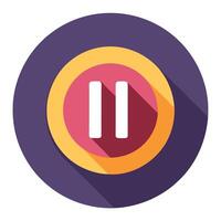 Pause Button Icon in a Circle and Isolated Background vector