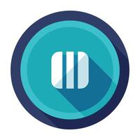 Elegant Pause Button Icon in a Circle and Isolated Background vector