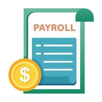 Elegant Paycheck Icon with a Dollar Symbol and Isolated Background vector