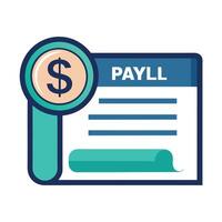 Paycheck Icon with a Dollar Symbol and Isolated Background vector