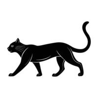 Sleek Cat Walking with an Elongated Stride Silhouette in Motion vector