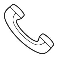 Modern Clean Outline of a Phone Receiver Icon and Isolated Background vector