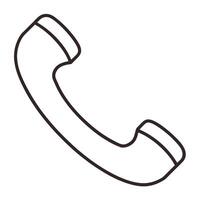 Elegant Clean Outline of a Phone Receiver Icon and Isolated Background vector