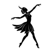 Stylish Jazz Dancer Executing a Smooth Arm Swing with Grace vector