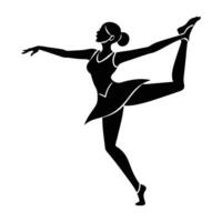 Chic Jazz Dancer Striking a Stylish Pose with One Extended Leg vector