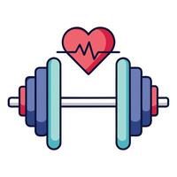 Modern Dumbbell Icon with a Heart Monitor and Isolated Background vector