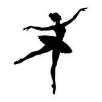 Elegant ballet dancer executing a graceful leap in clean silhouette vector