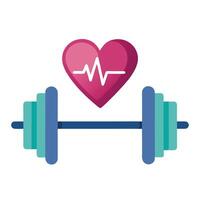Elegant Dumbbell Icon with a Heart Monitor and Isolated Background vector