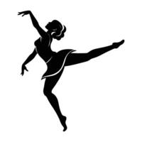 Energetic salsa dancer mid-dip with one leg extended showcasing rhythmic movement in silhouette vector
