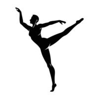 Salsa dancer mid dip with one leg extended in elegant motion vector