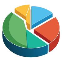 Elegant Detailed Pie Chart Icon and Isolated Background vector