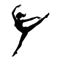 Refined ballet dancer leaping into a perfect pose in silhouette vector