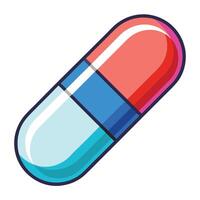 Elegant Pill Capsule Icon with a Divider and Isolated Background vector
