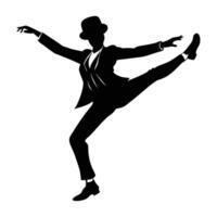 Expressive Tap Dancer Delivering Smooth Rhythmic Footwork with Vibrant Energy vector