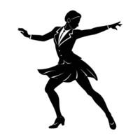 Salsa dancer performing a quick footwork sequence with lively precision vector