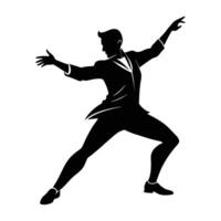 Salsa dancer executing a rapid footwork sequence with fluid energy vector