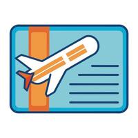 Modern Plane Ticket Icon with Flight Information and Isolated Background vector