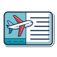 Plane Ticket Icon with Flight Information and Isolated Background vector