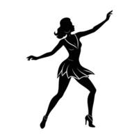 Salsa dancer gracefully stepping side to side with bold confidence vector