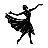 Salsa dancer spinning with one arm extended in stylish motion vector